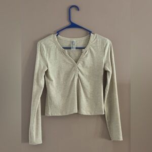 Urban Outfitters Green Ruched Crop Blouse